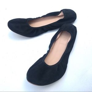 Jcrew Lea Ballet Flats in Suede 7 1/2  black shoe